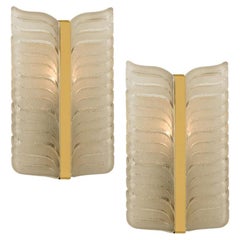 Ein Paar von J.T. Kalmar Blatt-Wandleuchter, 1960er-Jahre