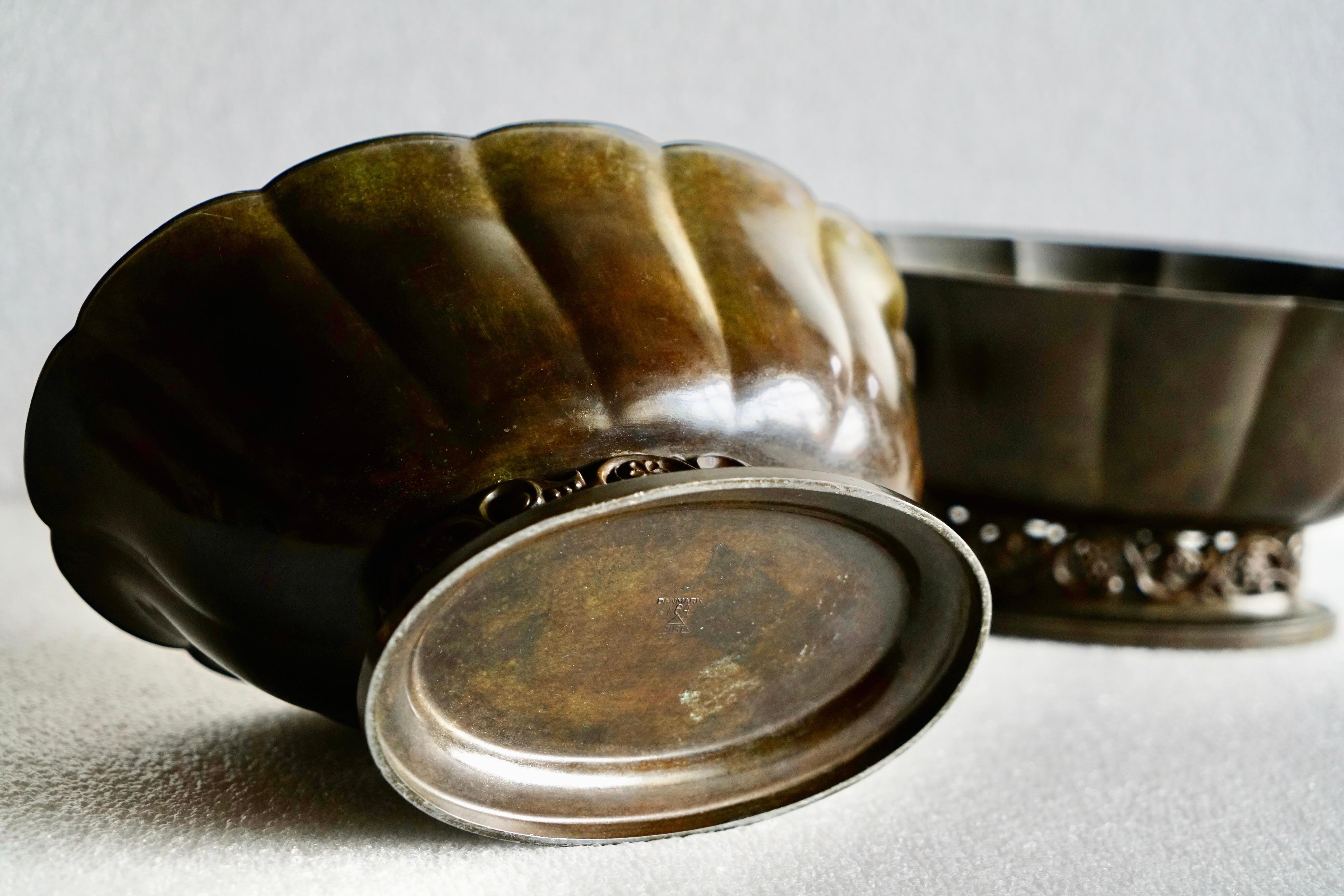 Metallo A pair of Just Andersen planters model 164 in vendita