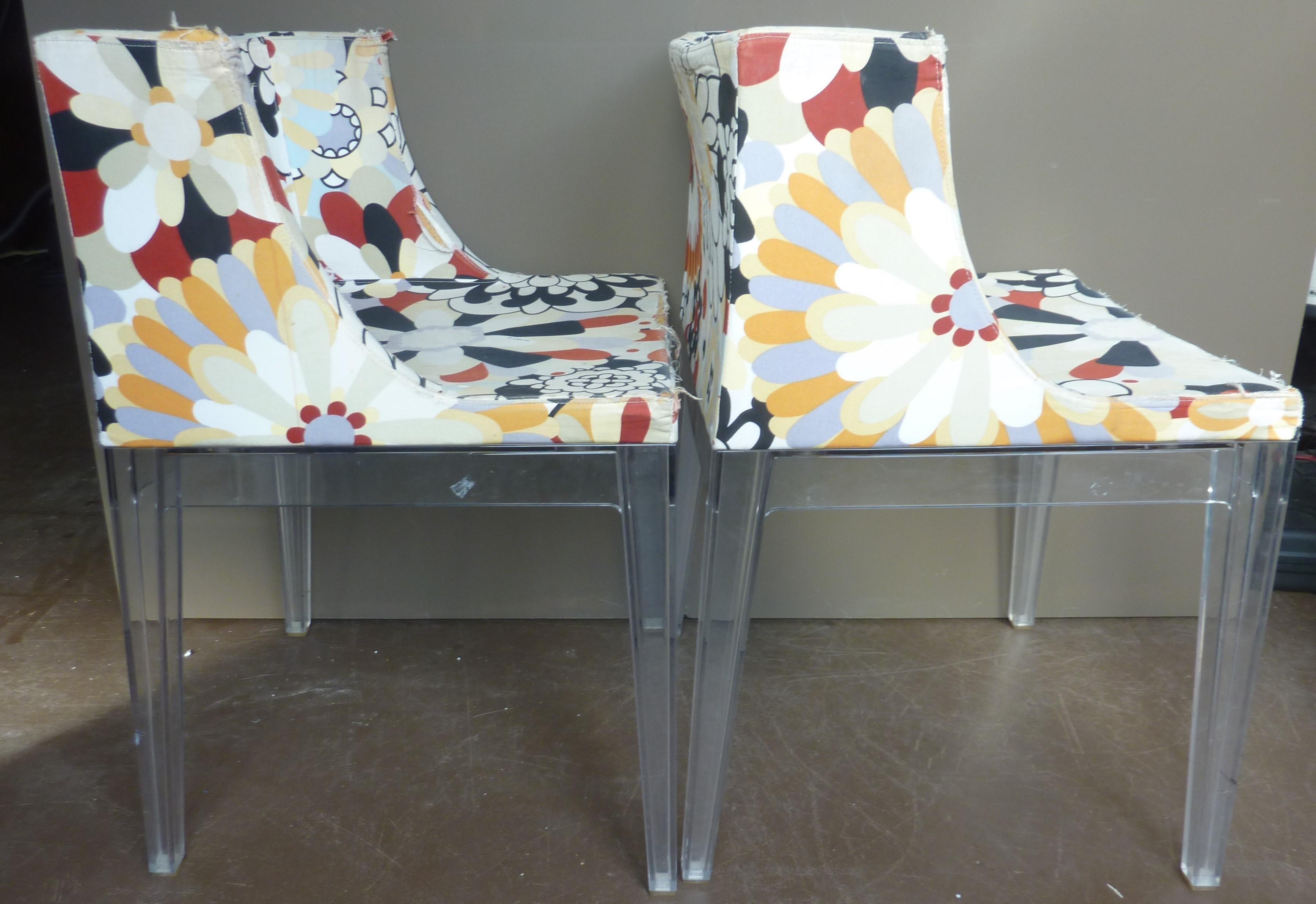 Cotton A Pair of Kartell Mademoissele ''À La Mode'' Missoni Chairs by Philippe Starck For Sale