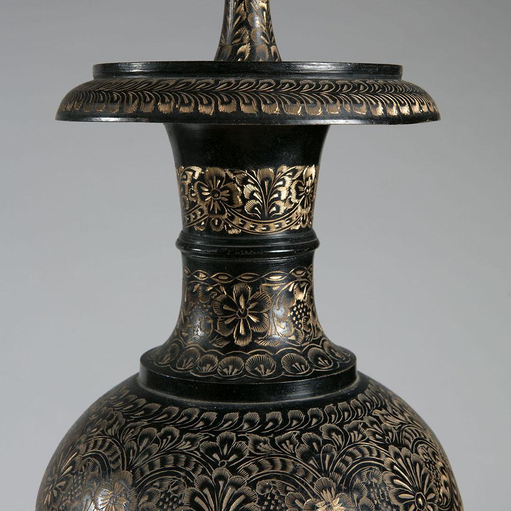 Indian Pair of Kashmiri Baluster Lamps For Sale
