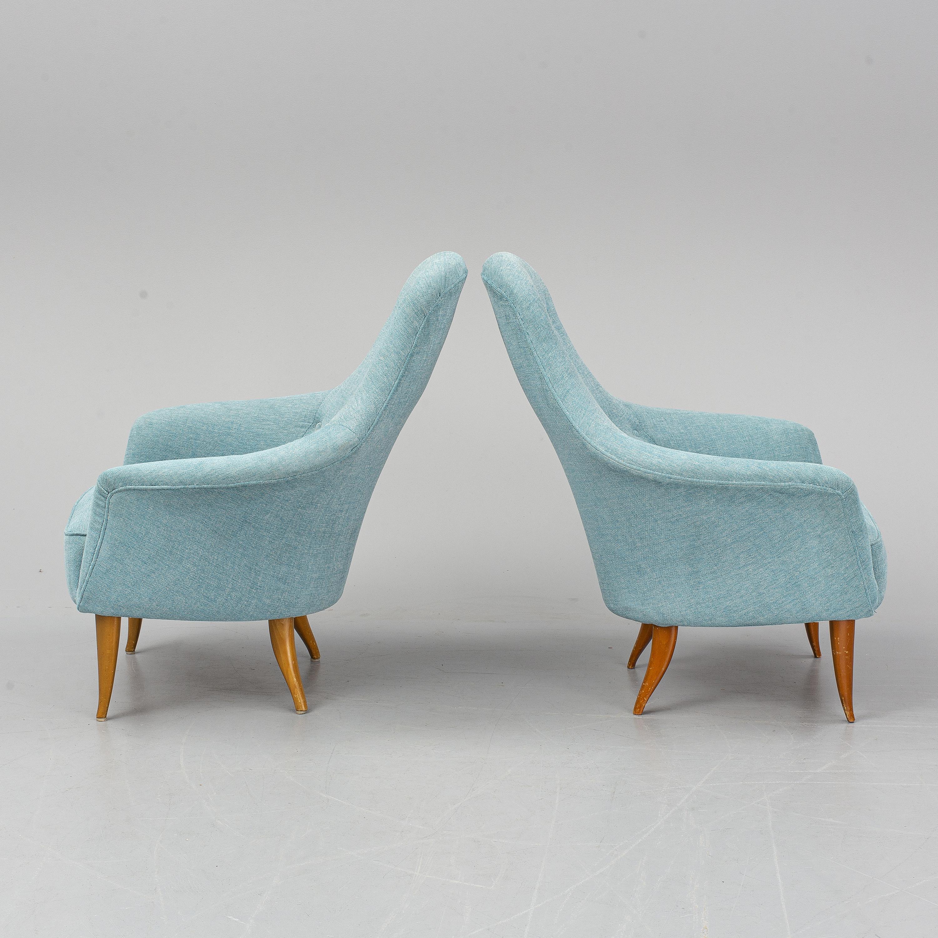 Modern Pair of Kerstin Horlin-Holmquist 'Lilla Eva' Birch Armchairs