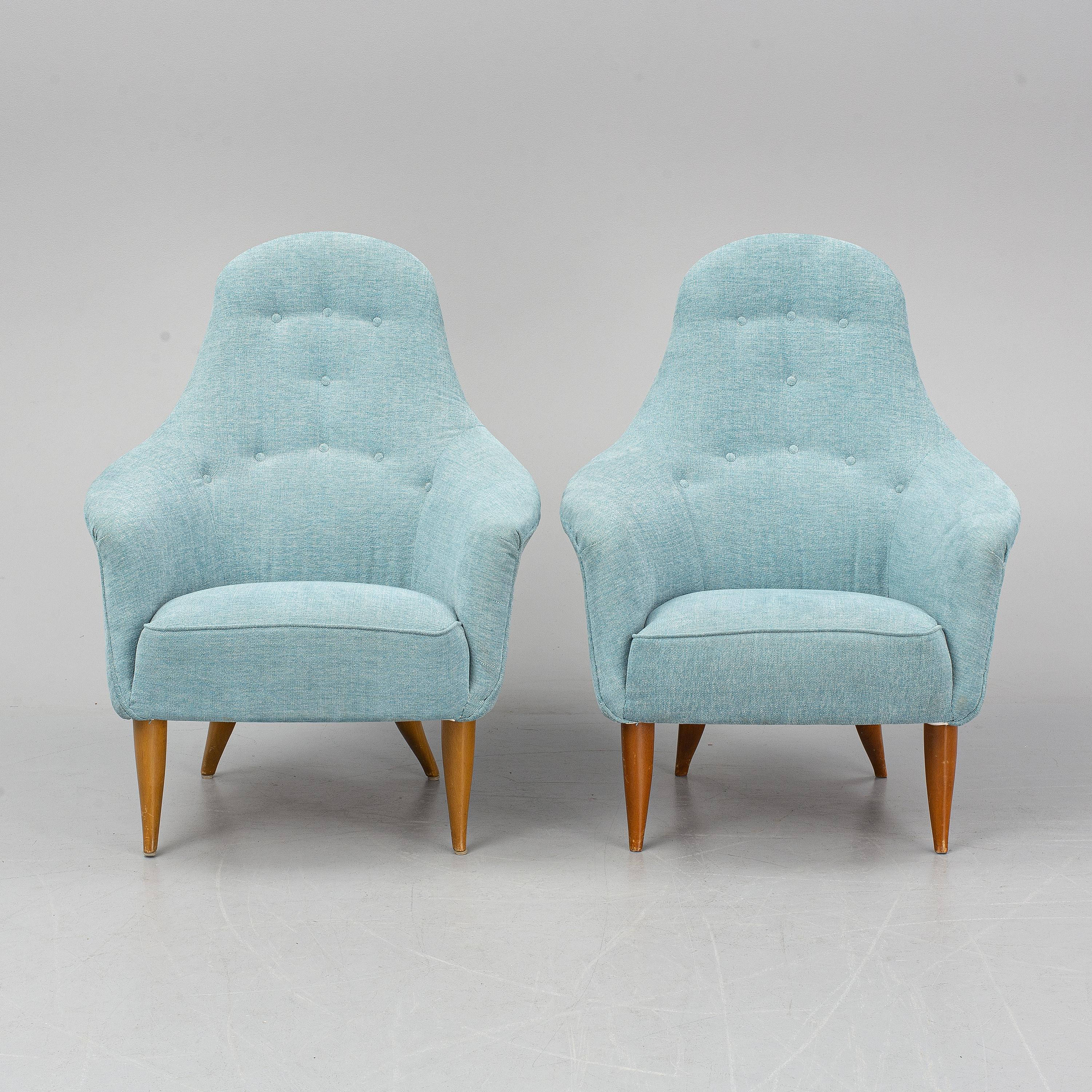 Swedish Pair of Kerstin Horlin-Holmquist 'Lilla Eva' Birch Armchairs