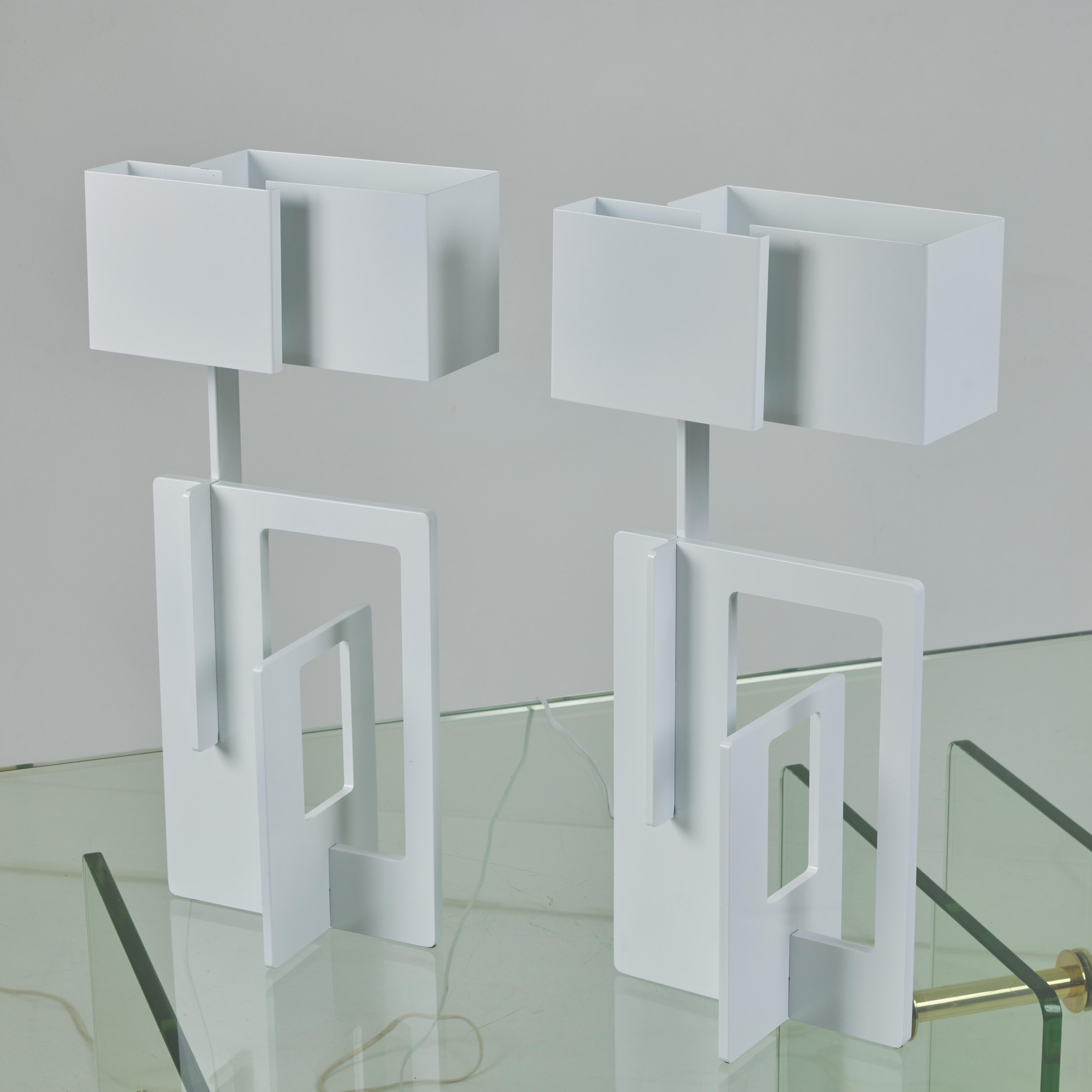 italien Paire de lampes sculpturales blanches « Kit »  Gaspare Asaro pour Esperia en vente