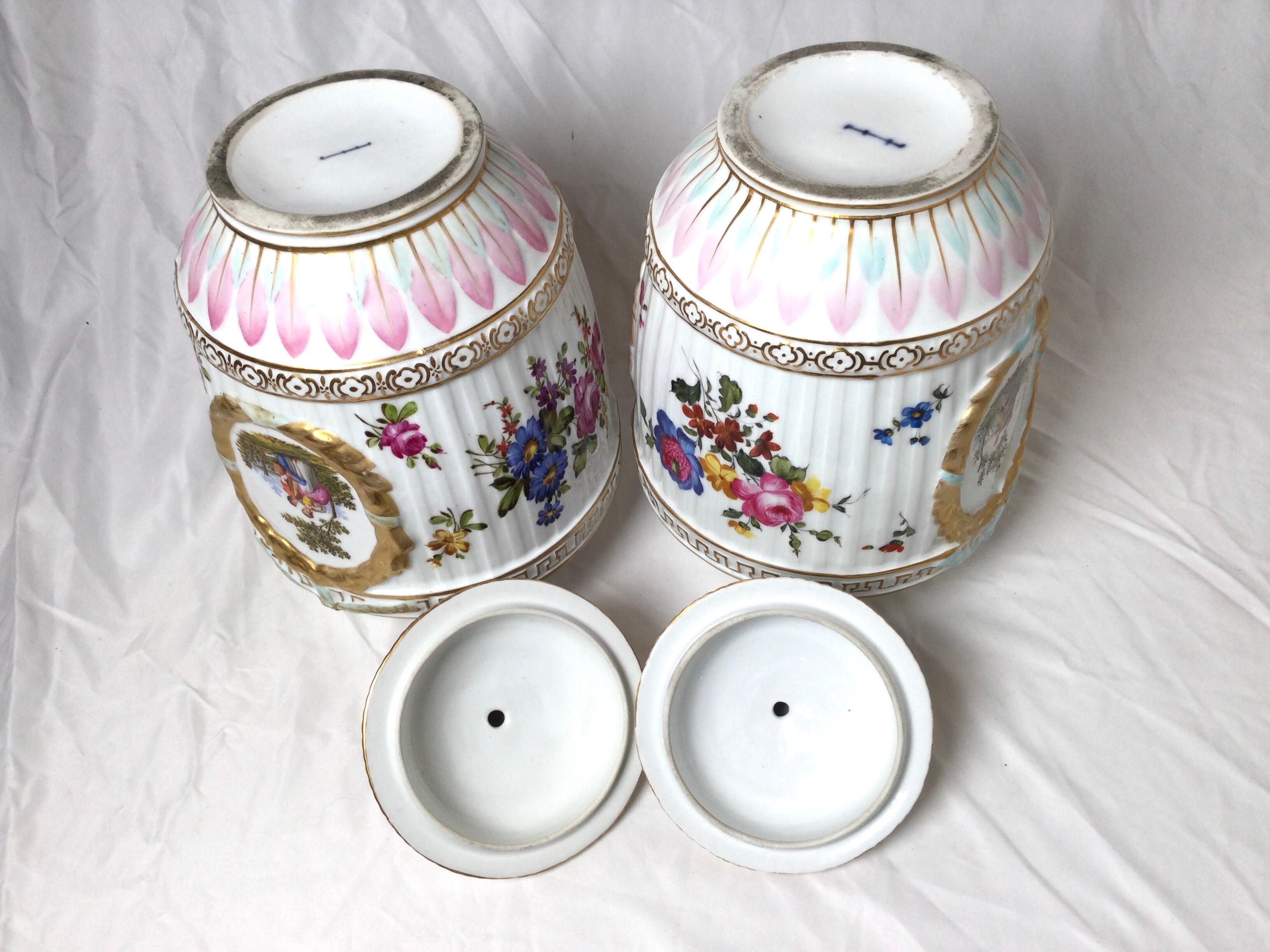 Pair of KPM Porcelain Covered Jars For Sale 4