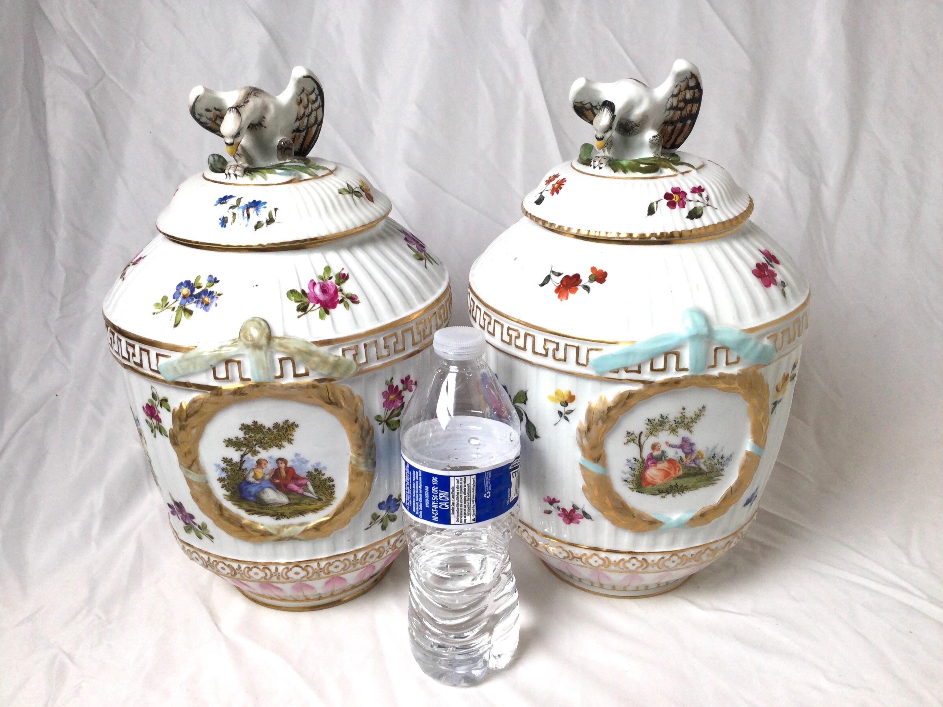 Pair of KPM Porcelain Covered Jars For Sale 7