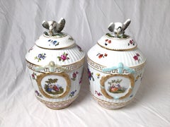 Pair of KPM Porcelain Covered Jars