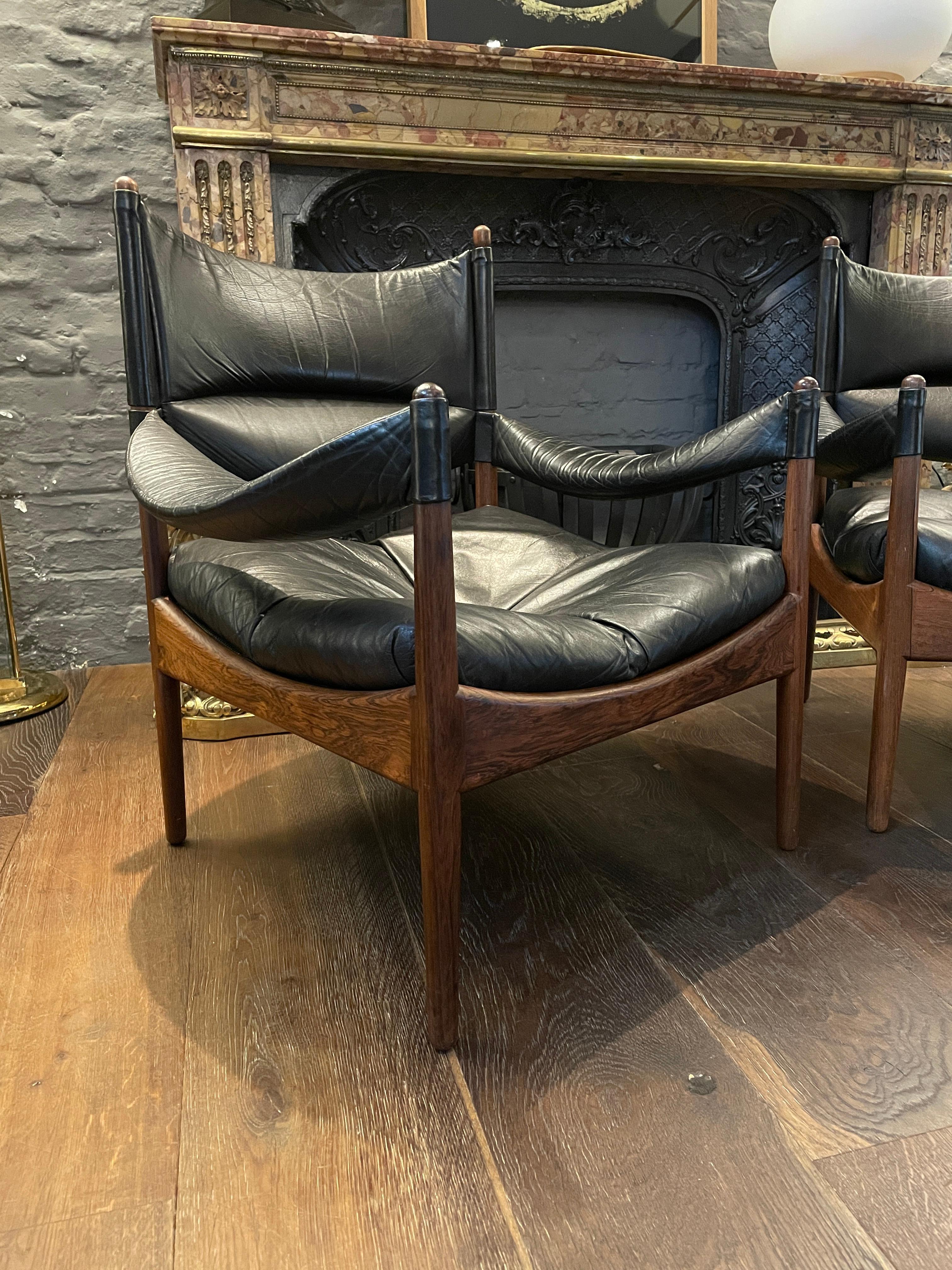 Mid-Century Modern Pair of Kristain Vedel Modus Lounge Chairs