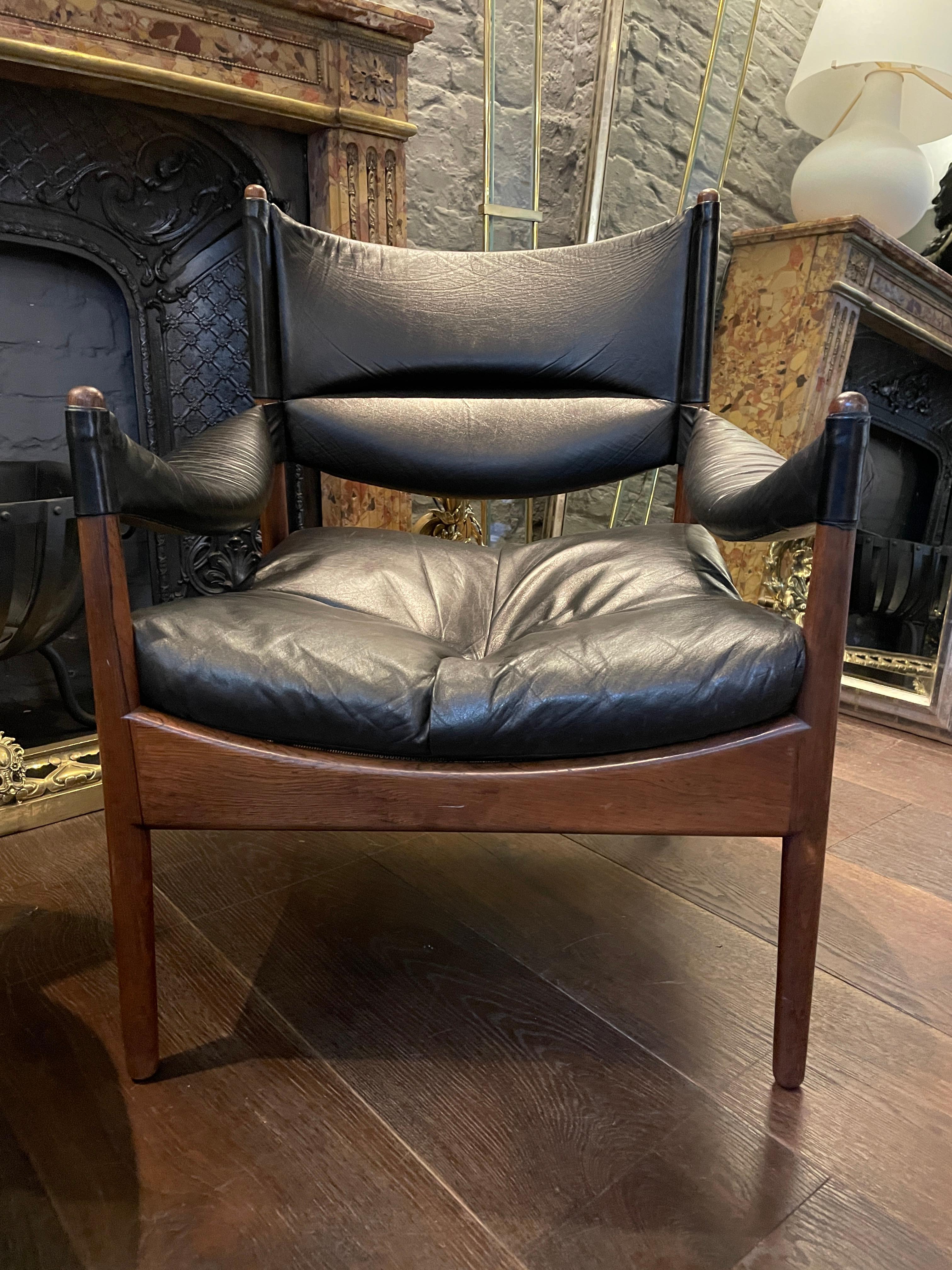 Leather Pair of Kristain Vedel Modus Lounge Chairs