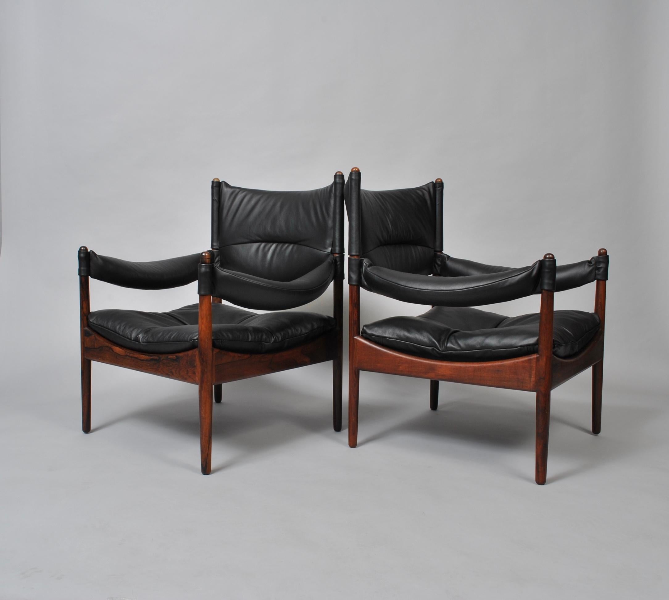 Pair of Rosewood Lounge Chairs by Kristian Vedel, Fully Reupholstered 10