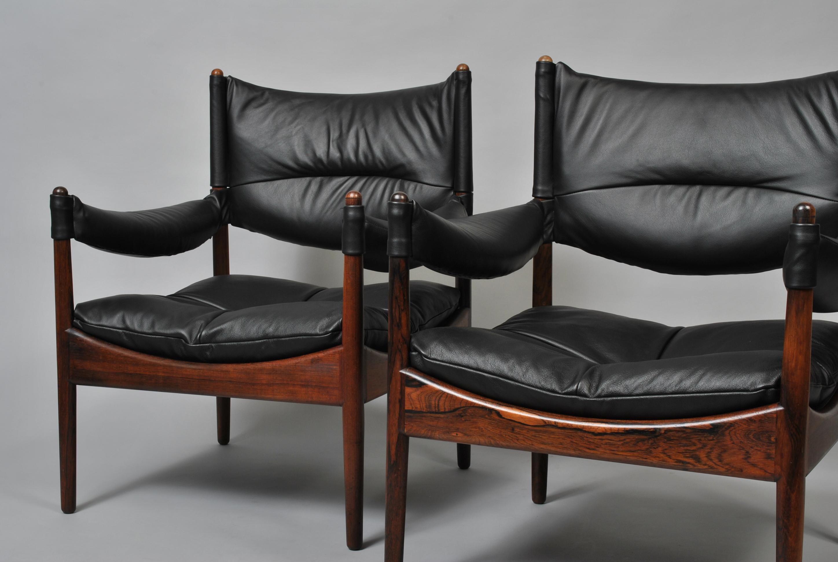 Pair of Rosewood Lounge Chairs by Kristian Vedel, Fully Reupholstered 11