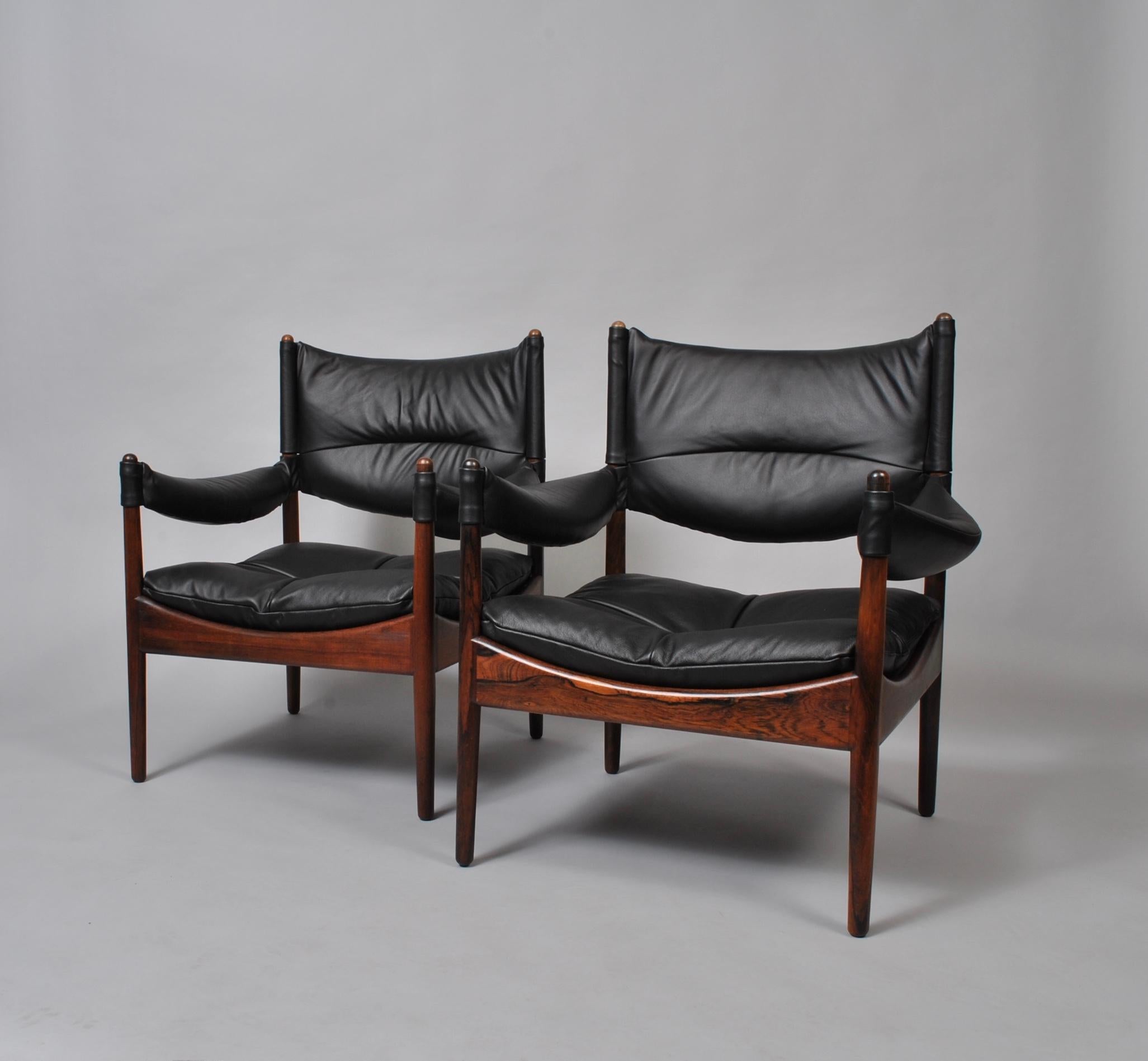 Pair of Rosewood Lounge Chairs by Kristian Vedel, Fully Reupholstered 12
