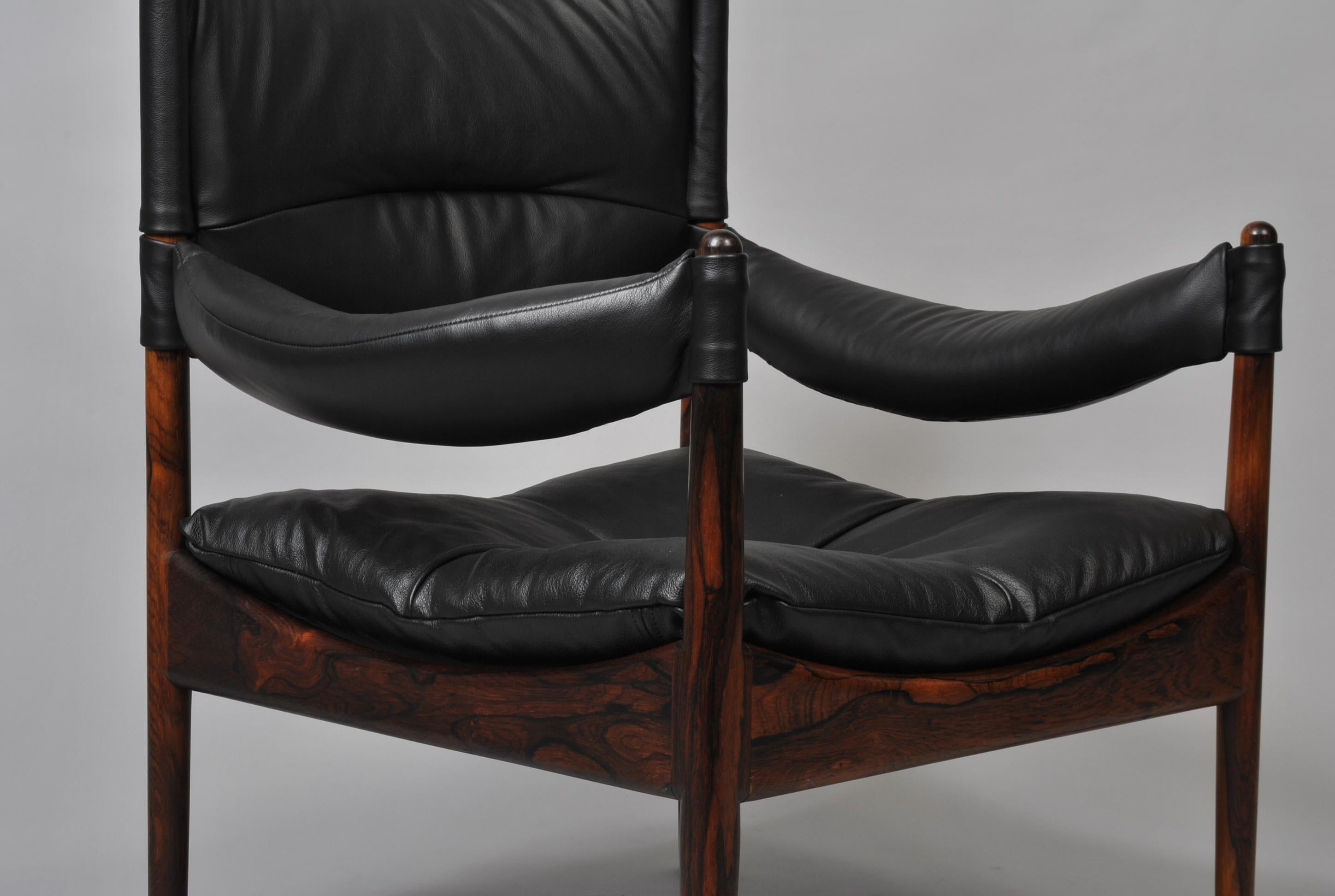 20th Century Pair of Rosewood Lounge Chairs by Kristian Vedel, Fully Reupholstered