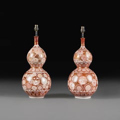 A Pair of Kutani Vases now as Lamps