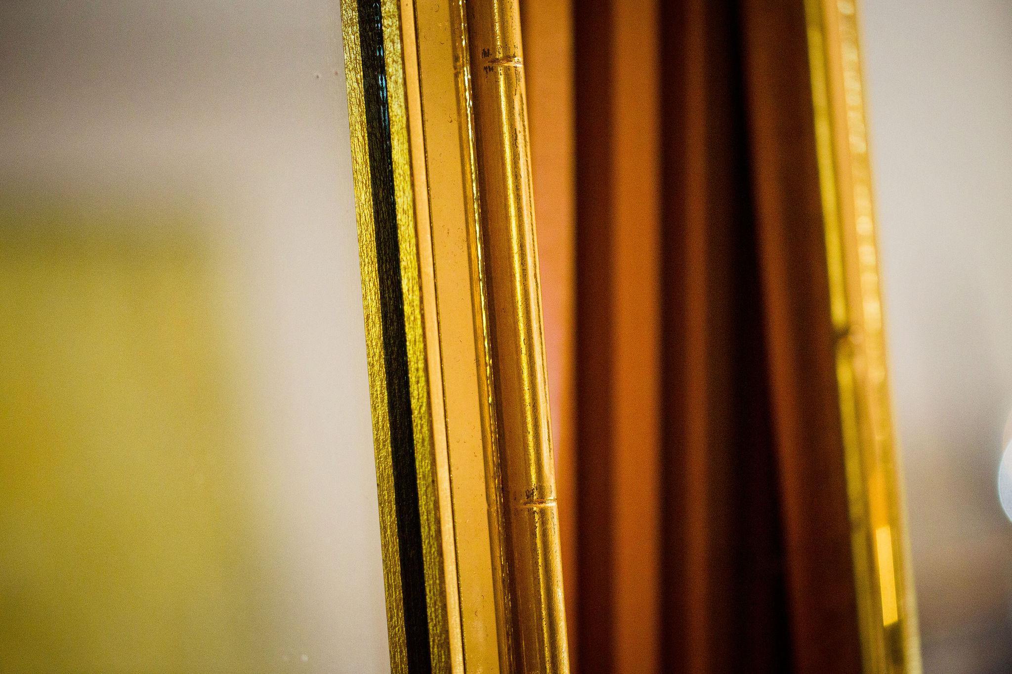 Pair of La Barge Tesselated Bamboo Gold Leafed Hollywood Regency Mirrors 1