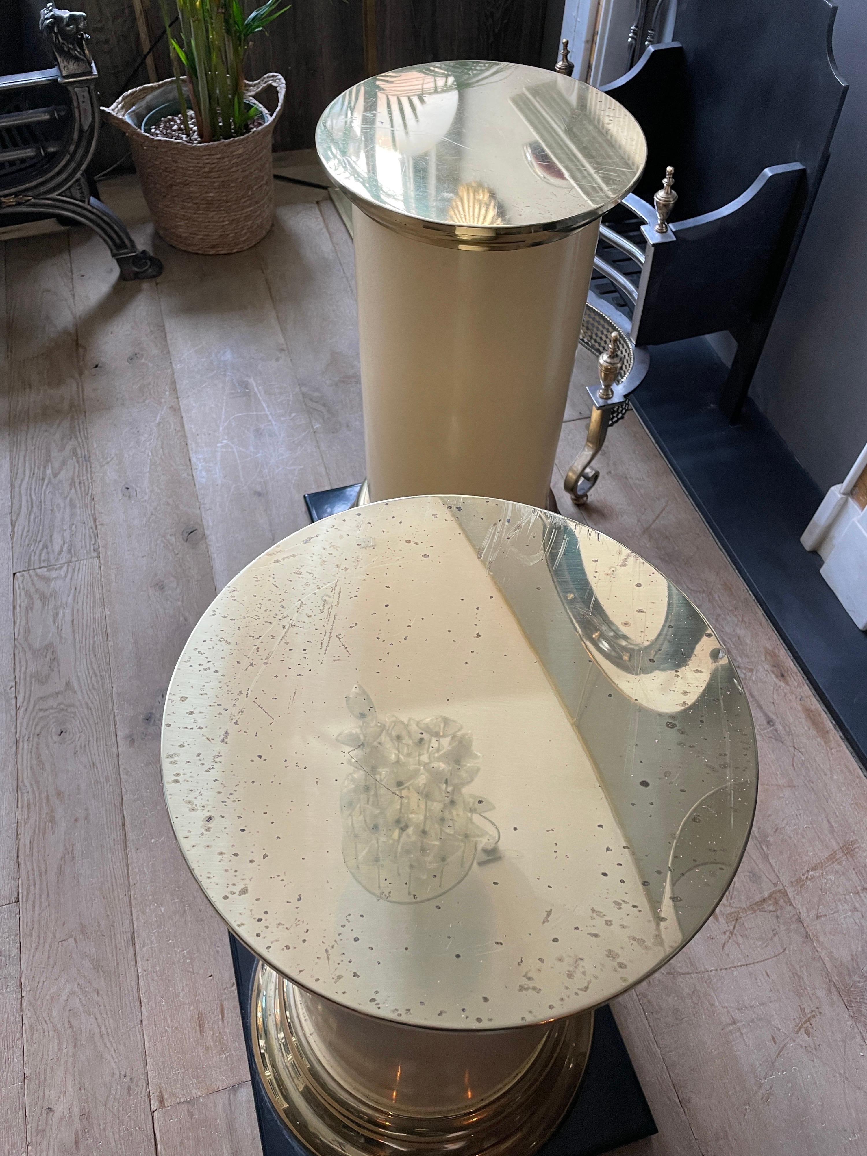 Pair of Lacquered and Brass Pedestals For Sale 8