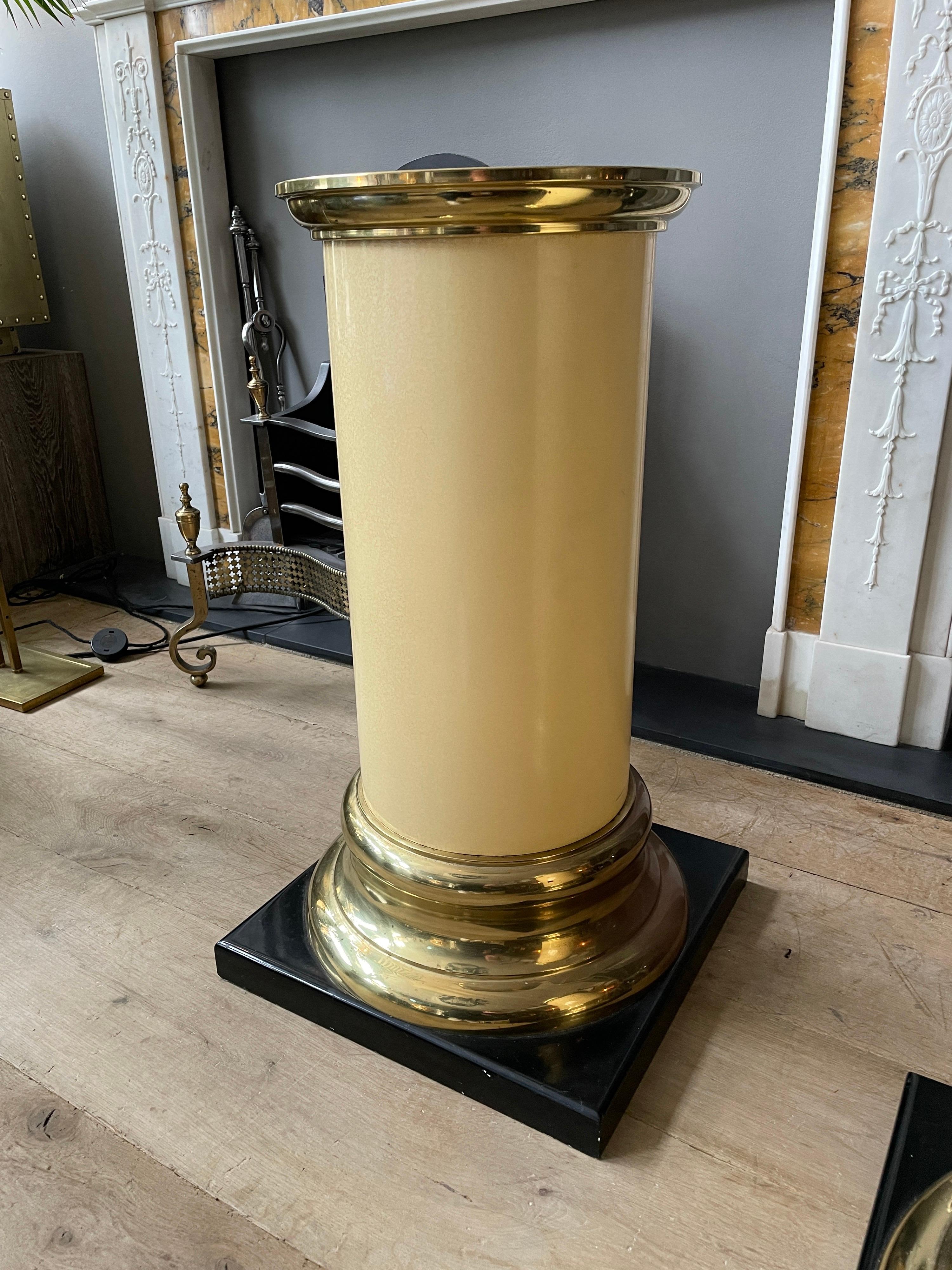 Pair of Lacquered and Brass Pedestals For Sale 9