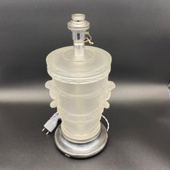 A pair of Lalique Faune Lamps in glass