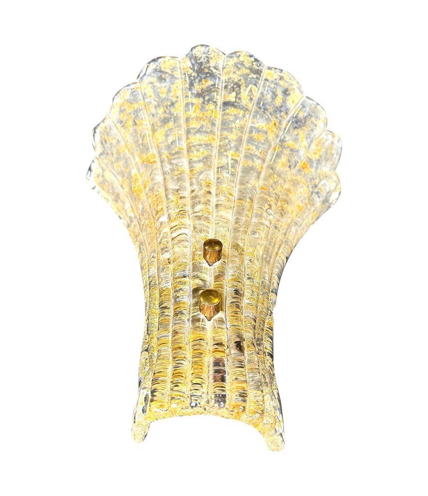 Pareja de grandes apliques de pared en forma de abanico de cristal Orrefors de los años 60, de Carl Fagerlund en venta 5