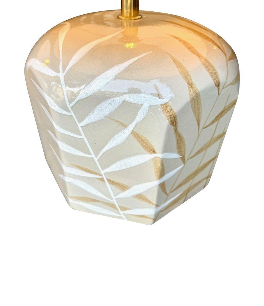Paire de grandes lampes en céramique peintes à la main par le céramiste Ugo Zaccanini, des années 1970 en vente 6