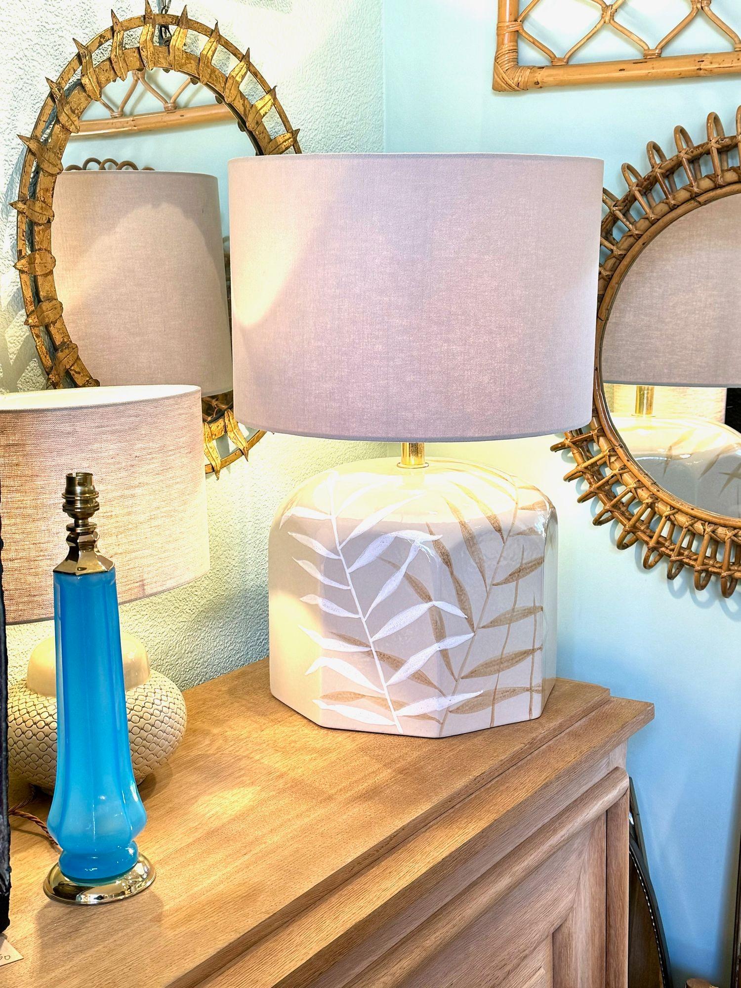 Paire de grandes lampes en céramique peintes à la main par le céramiste Ugo Zaccanini, des années 1970 en vente 14