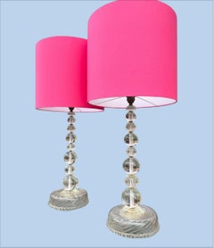 Une paire de grandes lampes en verre de Murano des années 1970, attribuées à Barovier&Toso