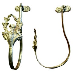 Pair of Large 19th Century French Brass Curtain Tie Backs