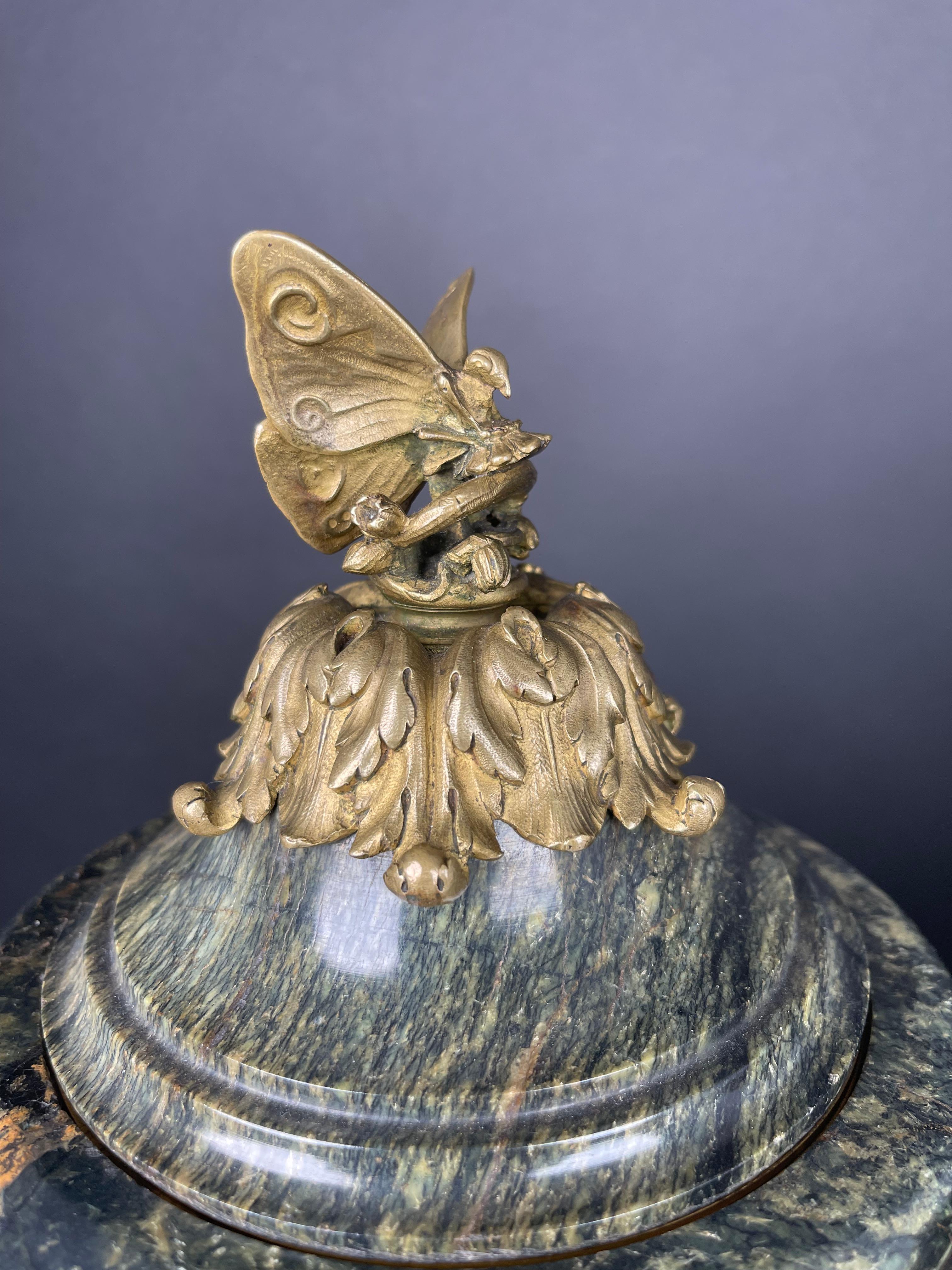A Pair Of Large 19th century French Ormolu Mounted Obsidian Urns For Sale 1