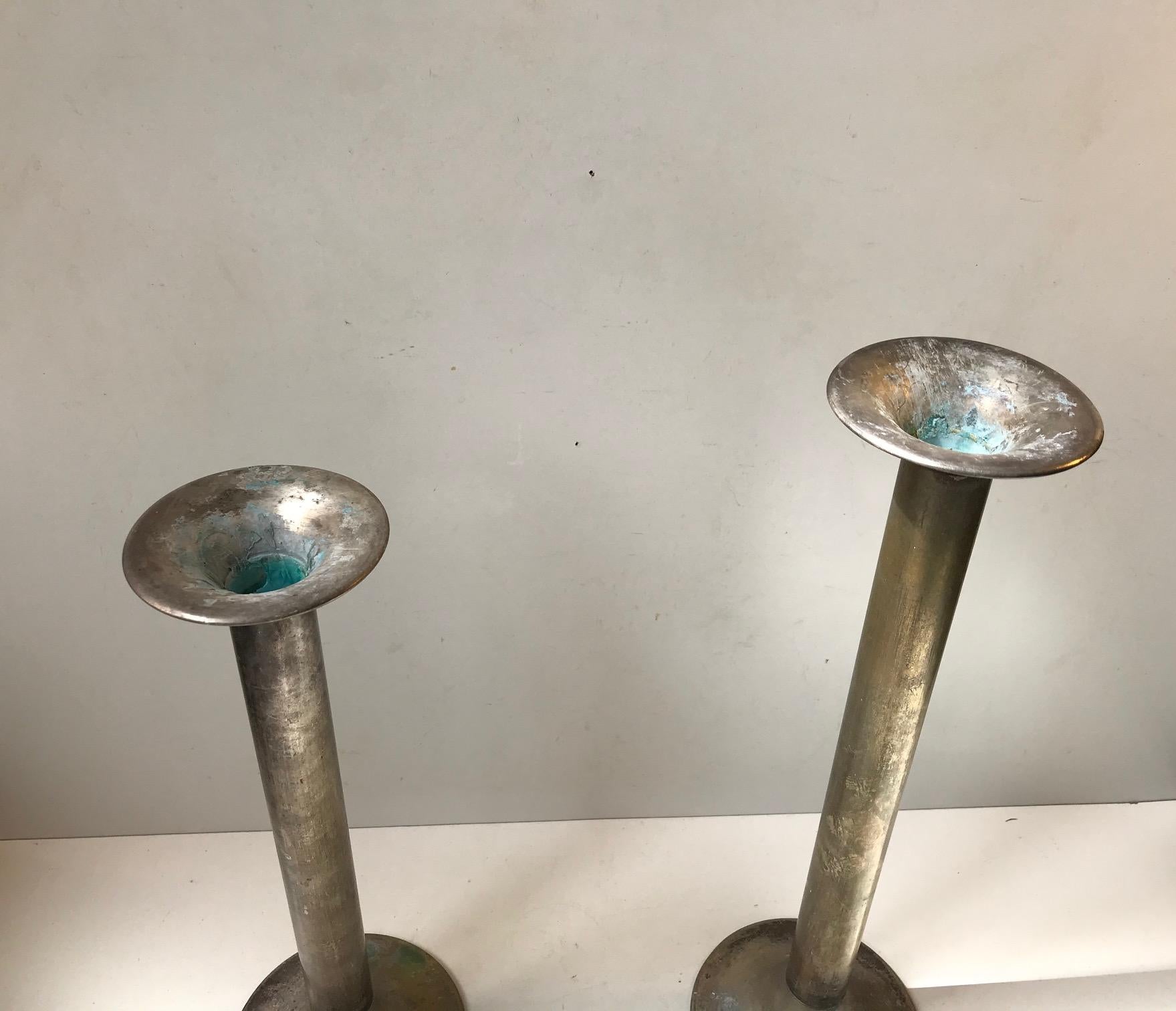 Pair of Large Antique Church Candlesticks, 19th Century, Denmark 1