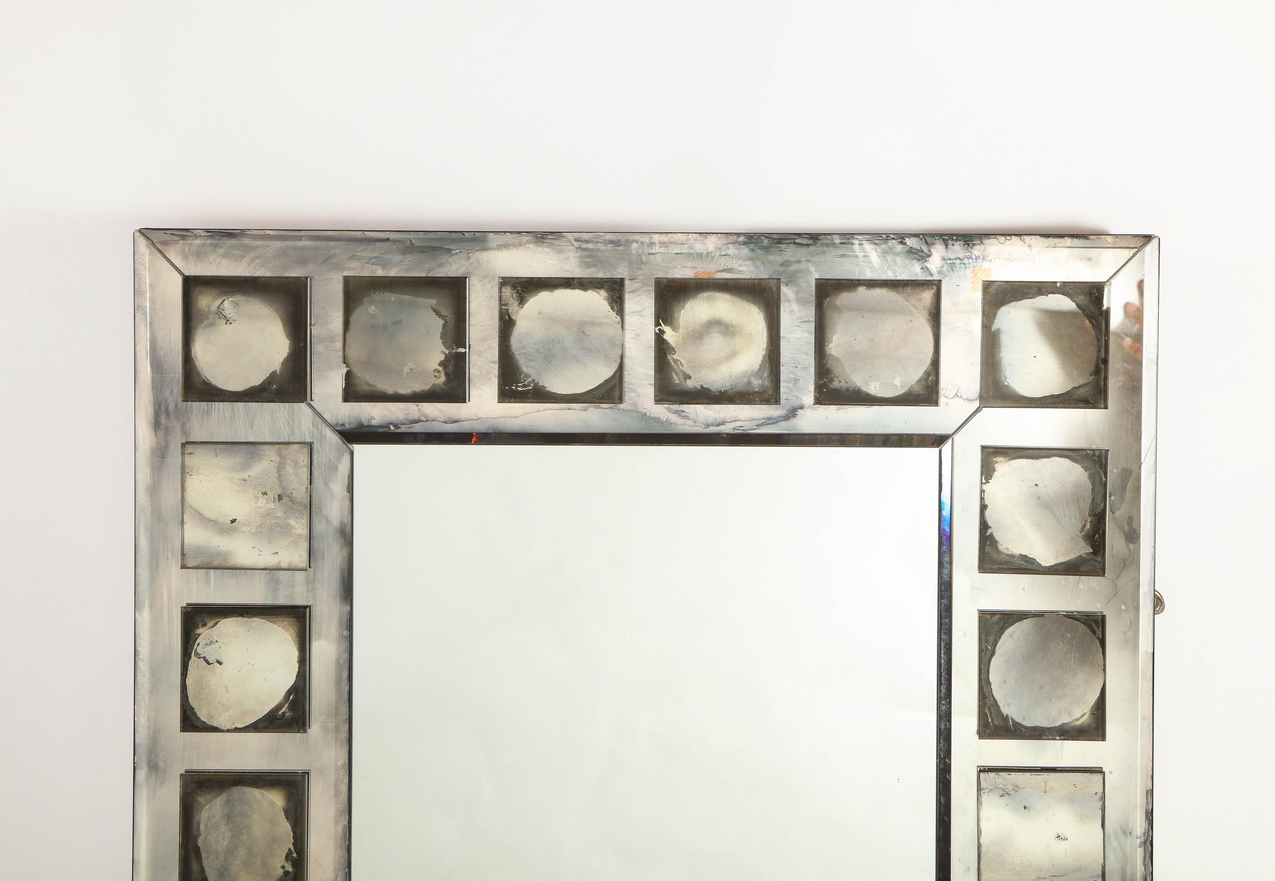 20th Century Pair of Large French Geometric Rectangular Mirrors