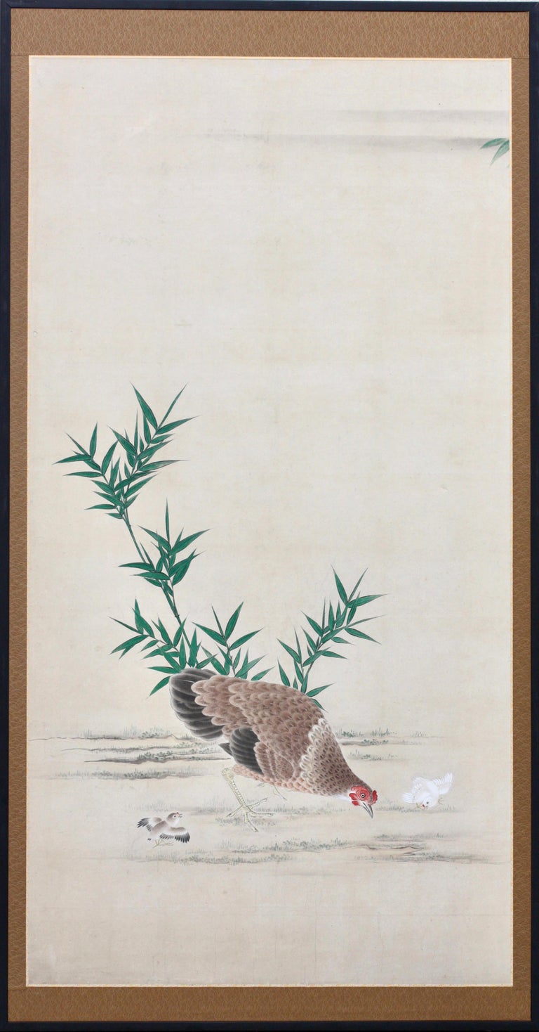 Pair of Large Antique Japanese Paintings For Sale at 1stDibs