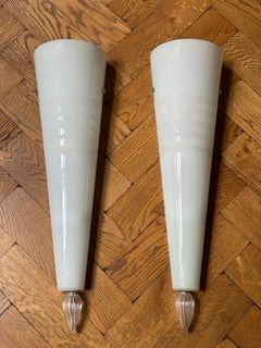 A Pair Of Large Barovier  & Tosso Murano Glass Wall Lights