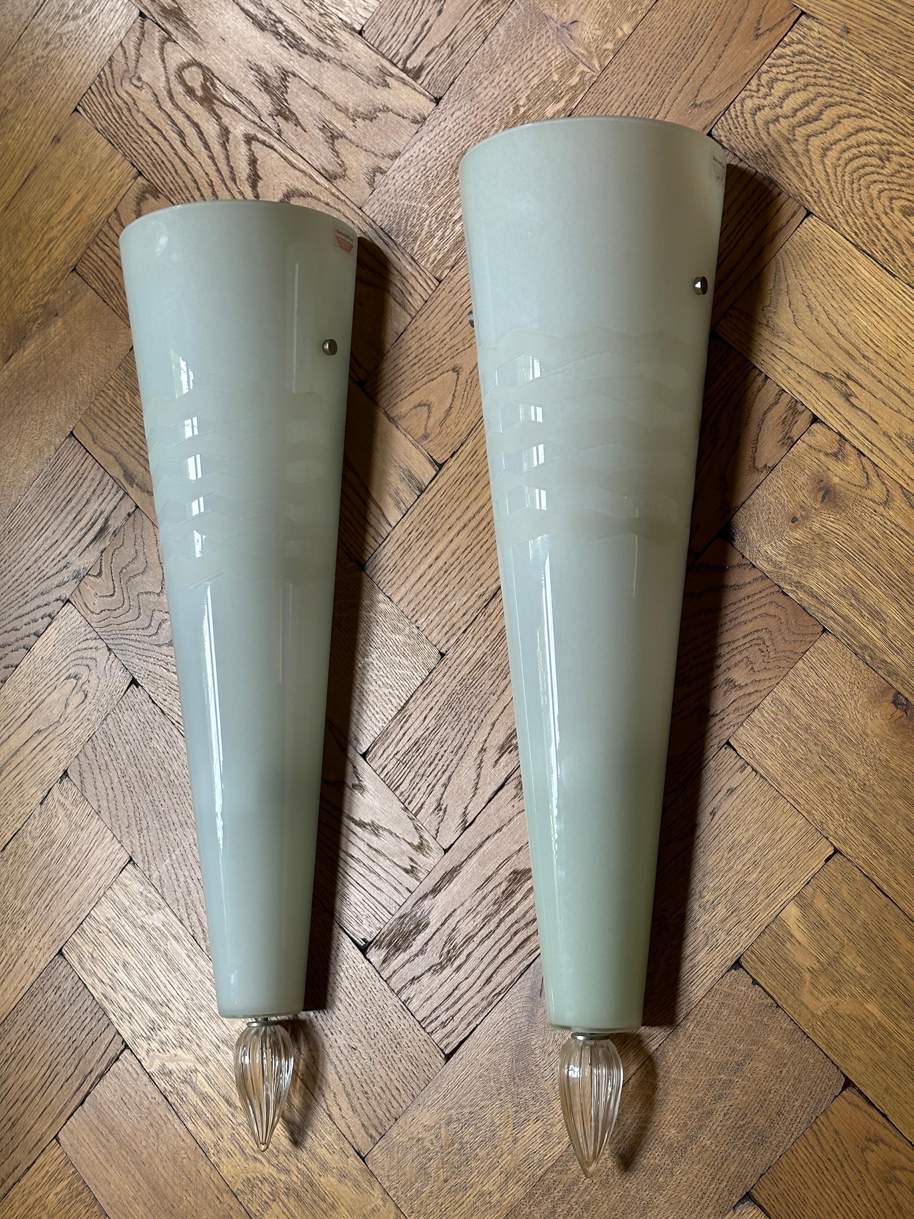 Moderne Paire de grands Barovier  Lights en verre Murano & Tosso en vente