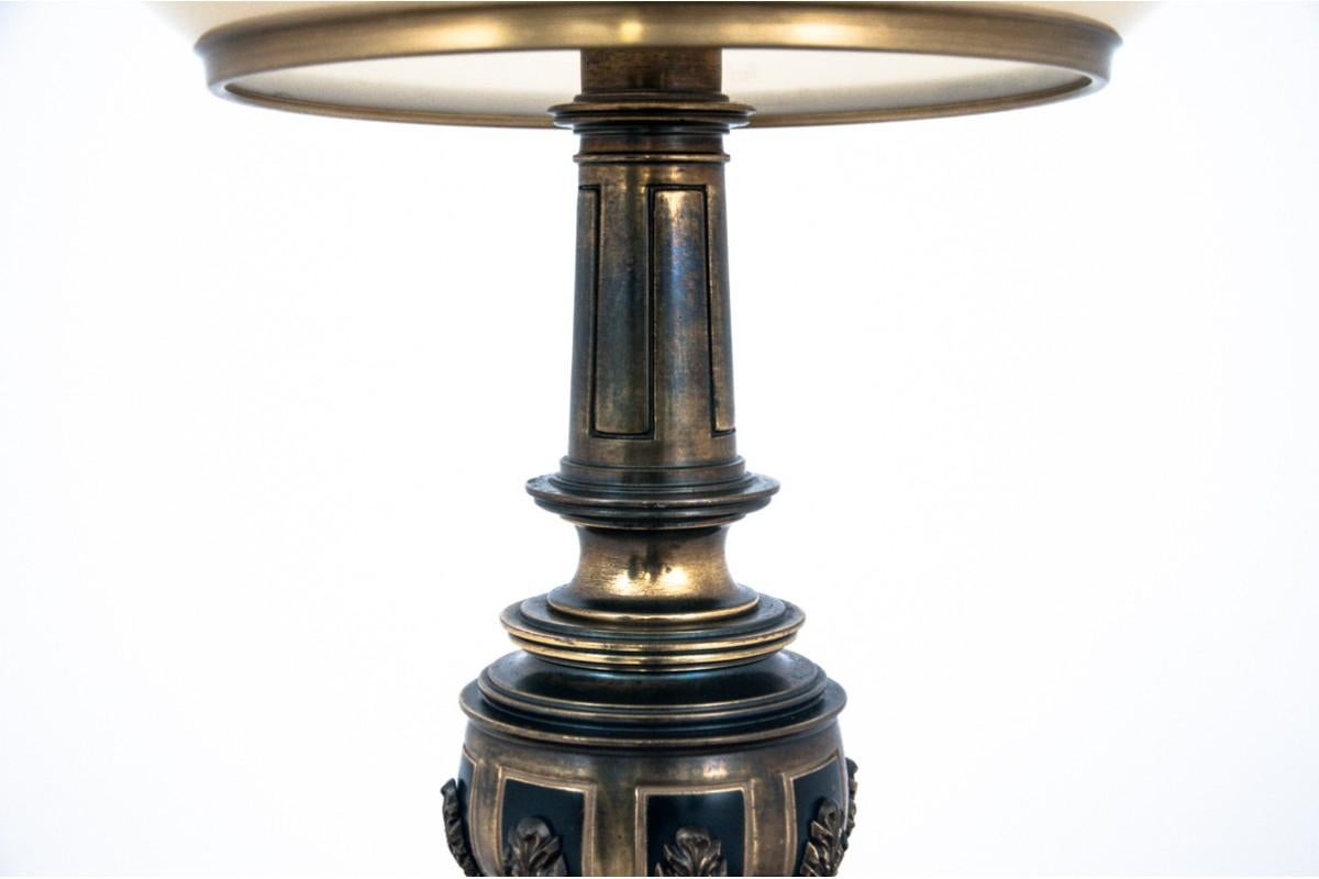 French Pair of Large Brass Table Lamps, France, circa 1940s For Sale
