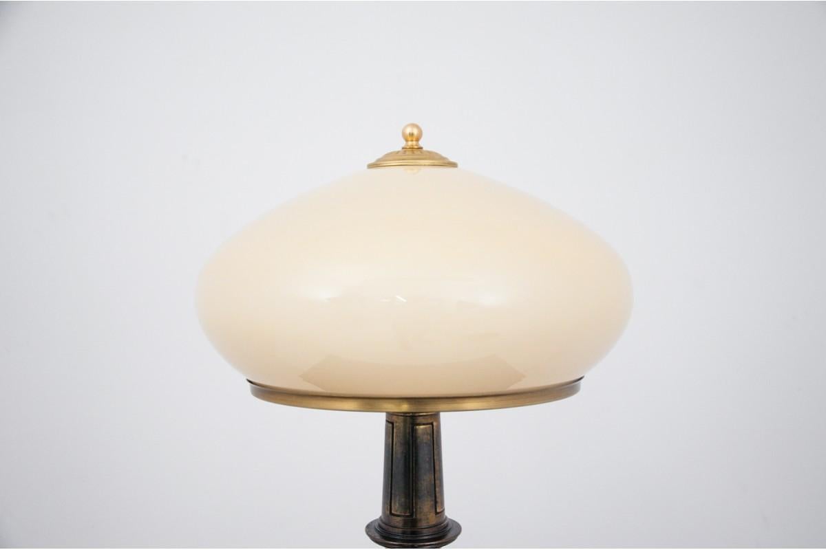 Pair of Large Brass Table Lamps, France, circa 1940s In Good Condition For Sale In Chorzów, PL