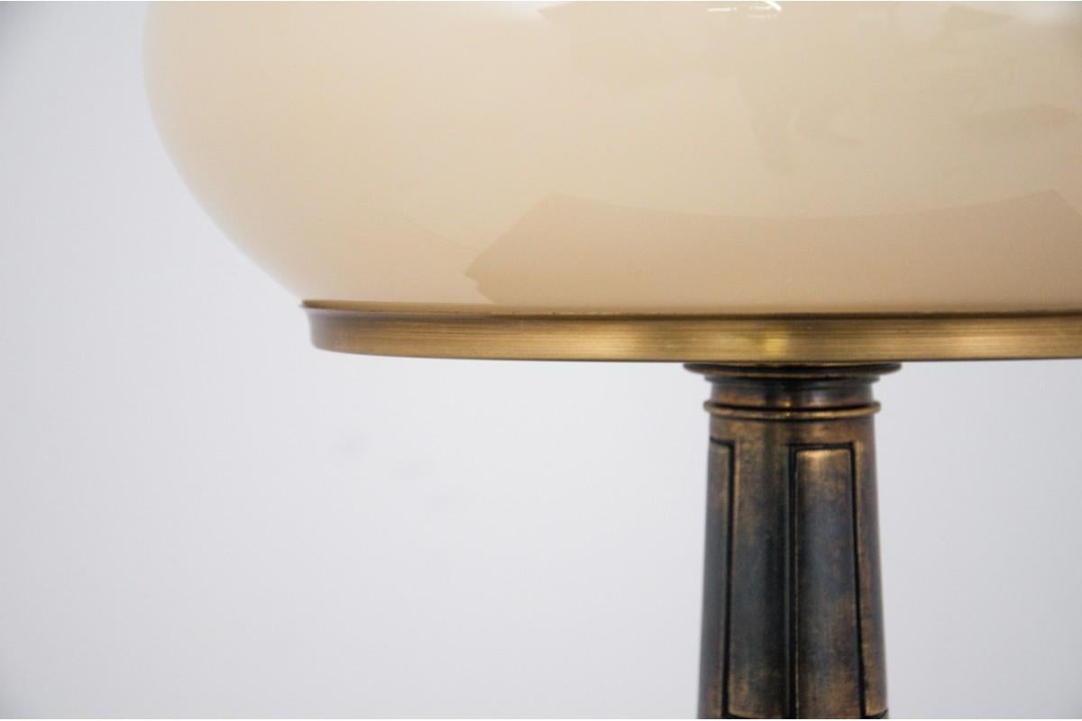 Mid-20th Century Pair of Large Brass Table Lamps, France, circa 1940s For Sale