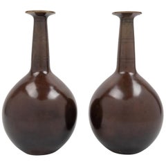 Pair of Large Bronze Just Andersen Vases