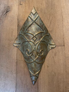 Pair of Large Bronze Verdigris Wall Lights