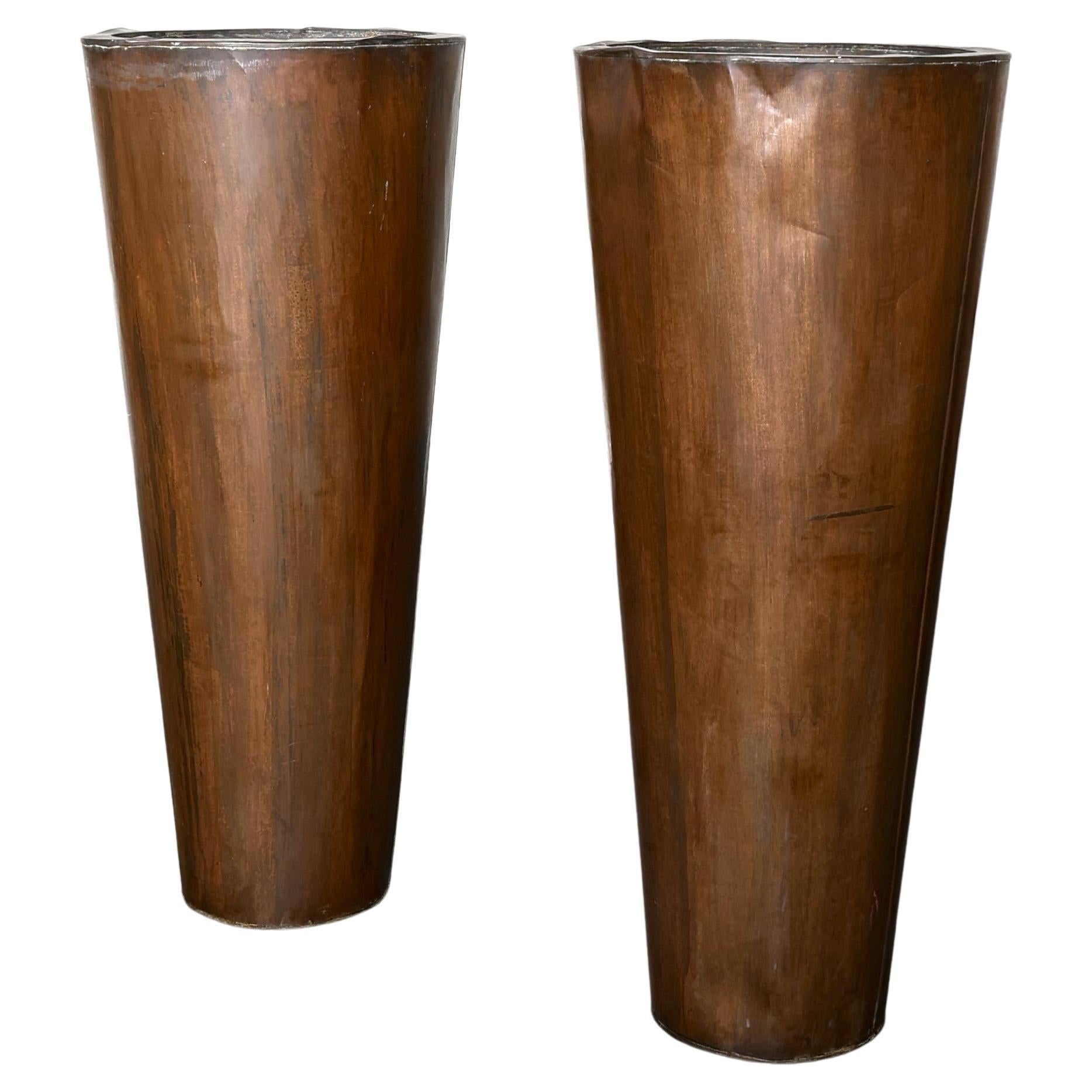 A Pair Of Large C.1970s Copper Planters For Sale
