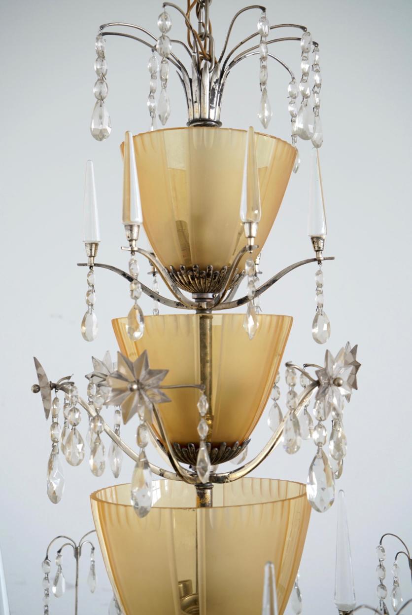 Swedish A pair of large Chandeliers by Elis Bergh For Sale