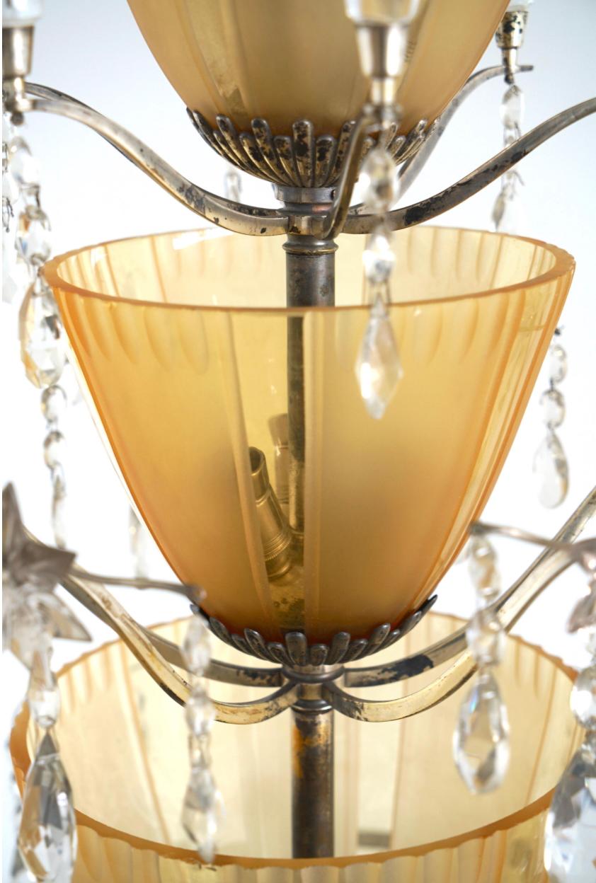 A pair of large Chandeliers by Elis Bergh In Good Condition For Sale In Long Island City, NY