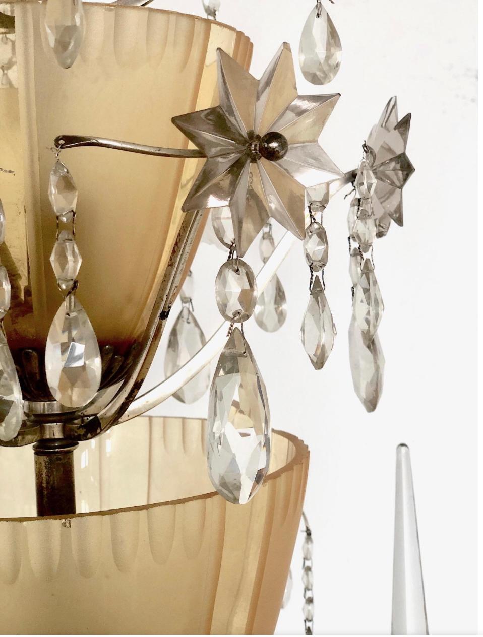 Early 20th Century A pair of large Chandeliers by Elis Bergh For Sale