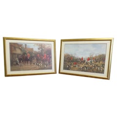 A Pair of Large Coloured Hunting Prints   These are large coloured prints