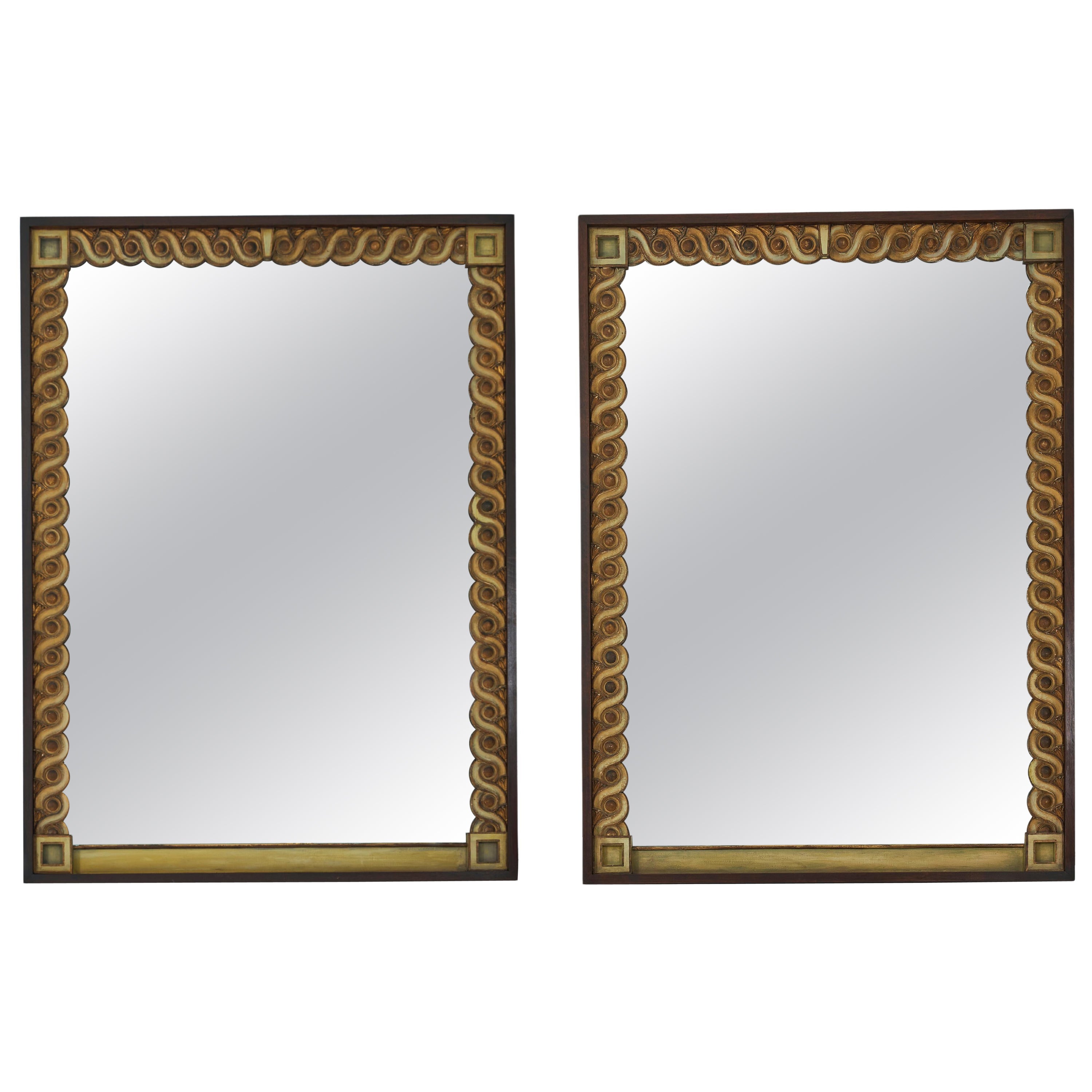 Paire de grands miroirs personnalisés, conçus par William Haines