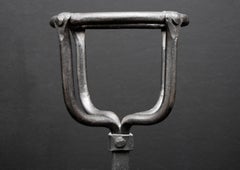 Pair of Large English Firedogs with Mulling Tops