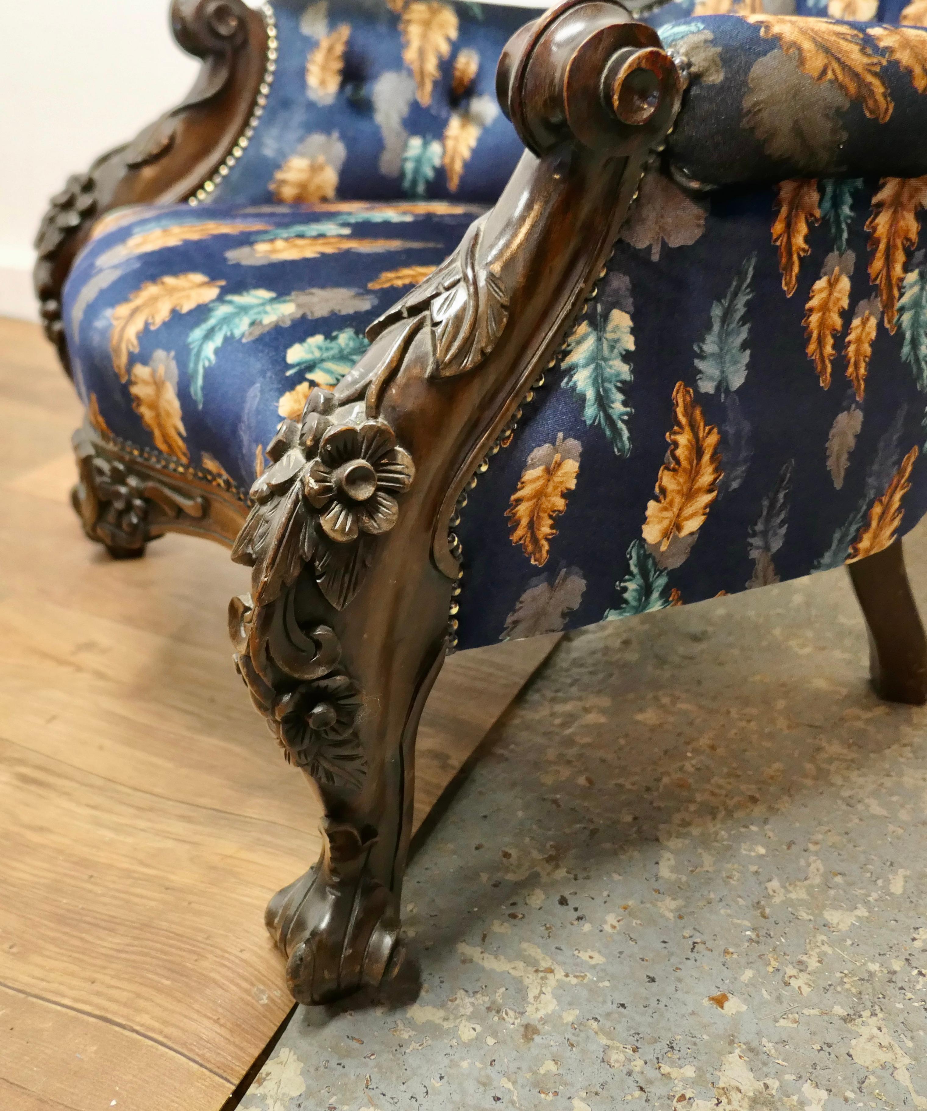 A Pair of Large Franco Chinese Carved Salon Chairs   For Sale 8