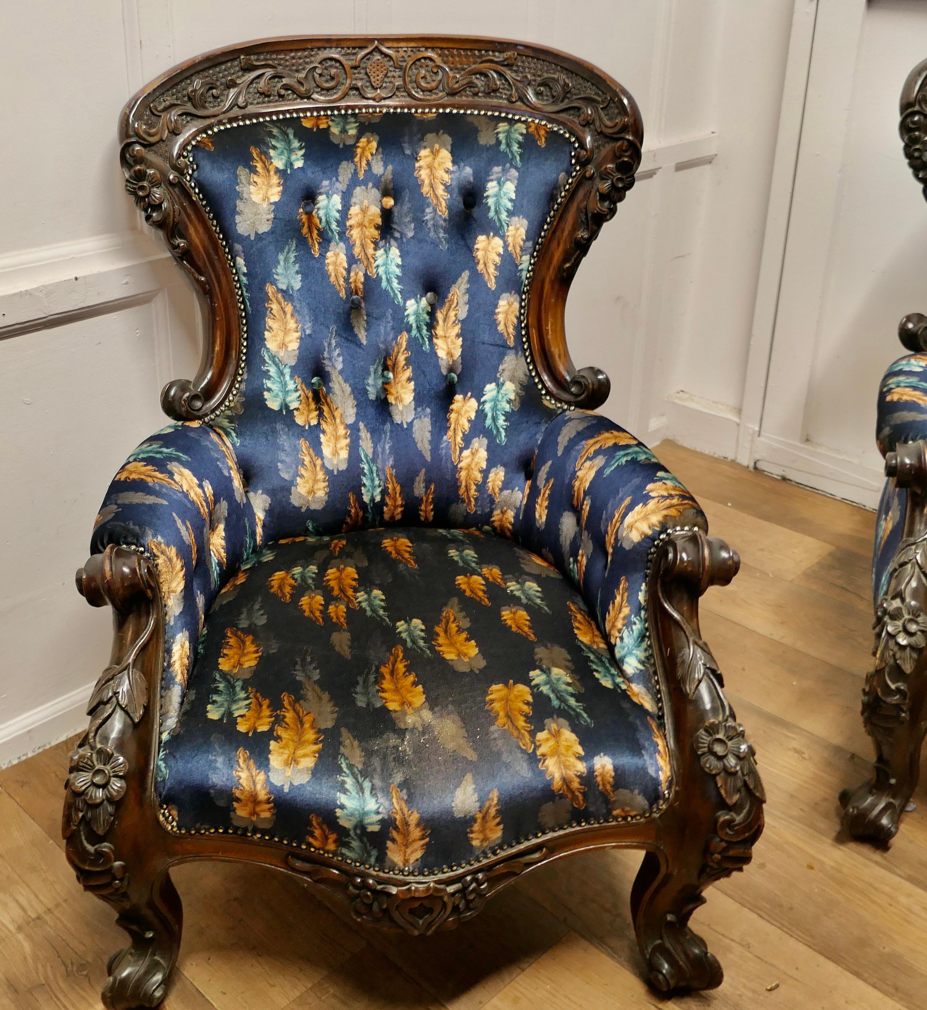 A Pair of Large Franco Chinese Carved Salon Chairs   In Excellent Condition For Sale In Chillerton, Isle of Wight