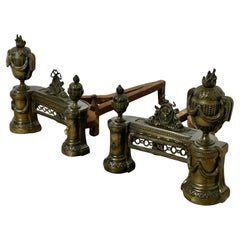 A Pair of Large French 18th century Brass Chenets