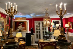 A Pair of Large French Empire Style Candelabra Lamps