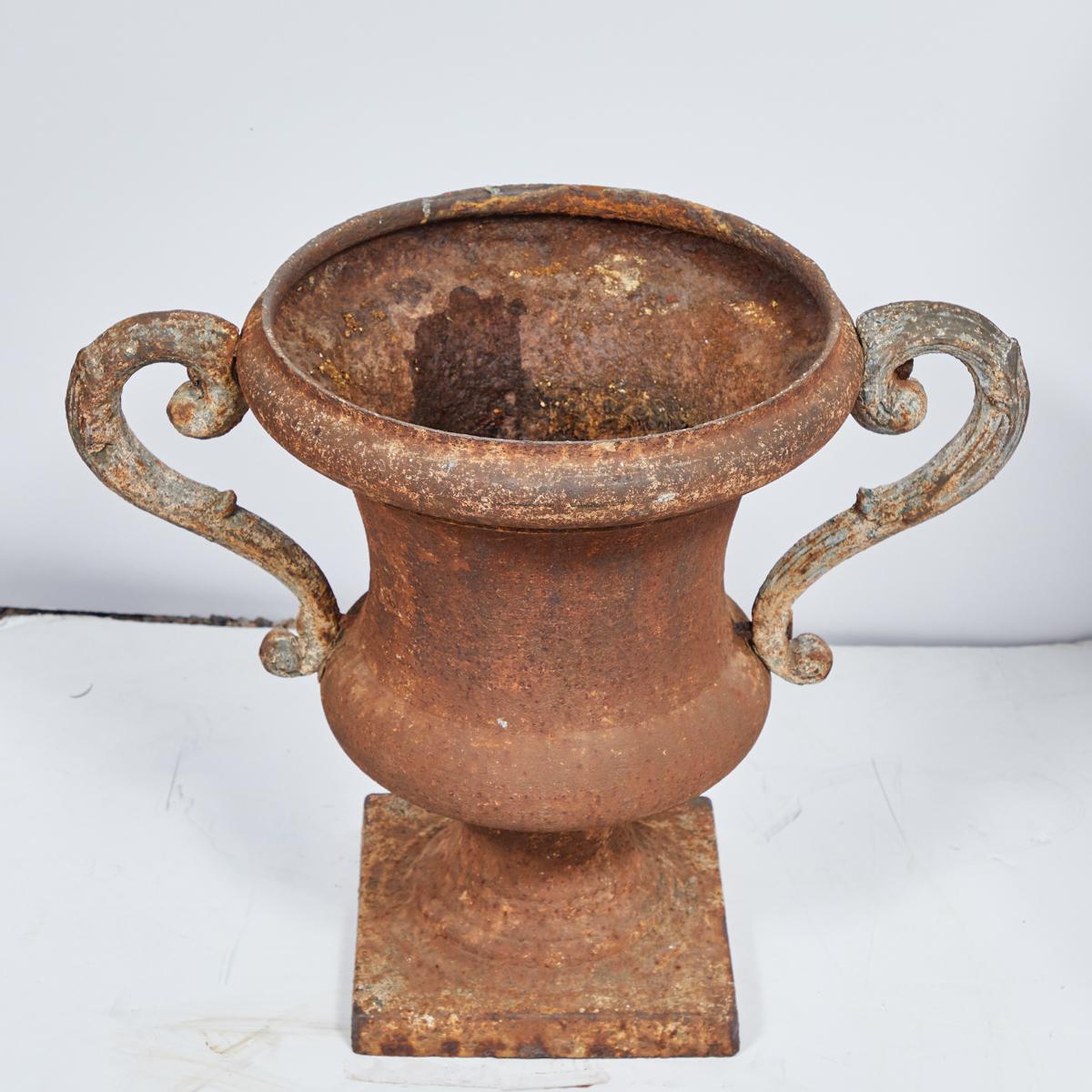 Pair of 19th Century Large French Iron Urns For Sale 4