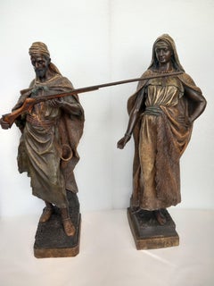 Pair of Large Goldscheider Figures